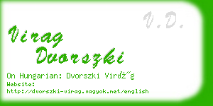 virag dvorszki business card